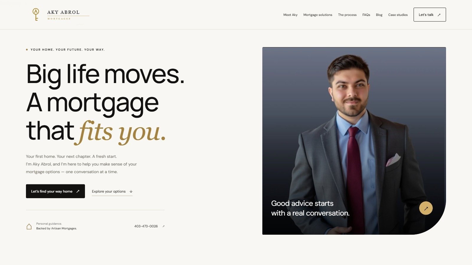 Build With Aky custom responsive WordPress mortgage advisor website designed and developed by Wasiq Khan.
